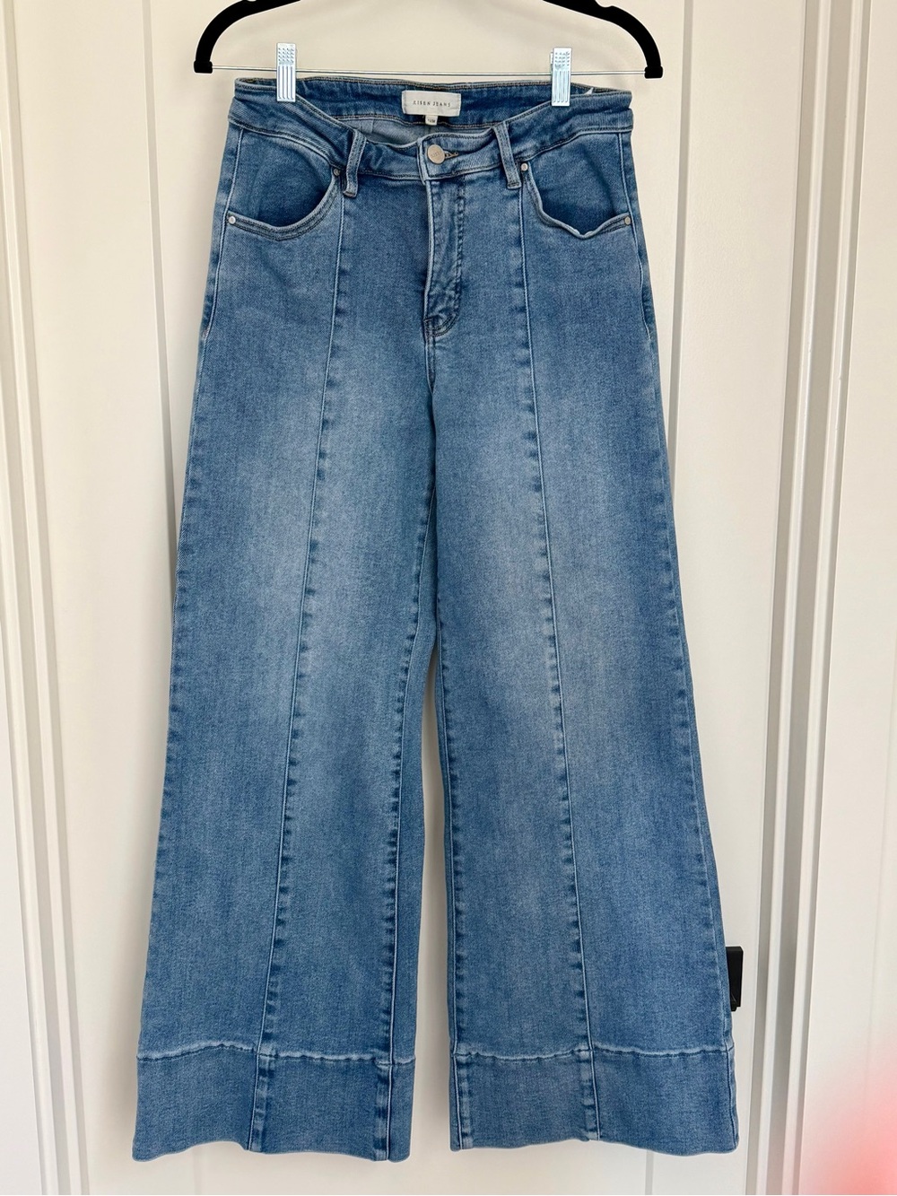 Risen Jeans Denim Faded Blue Wide-Leg Jeans